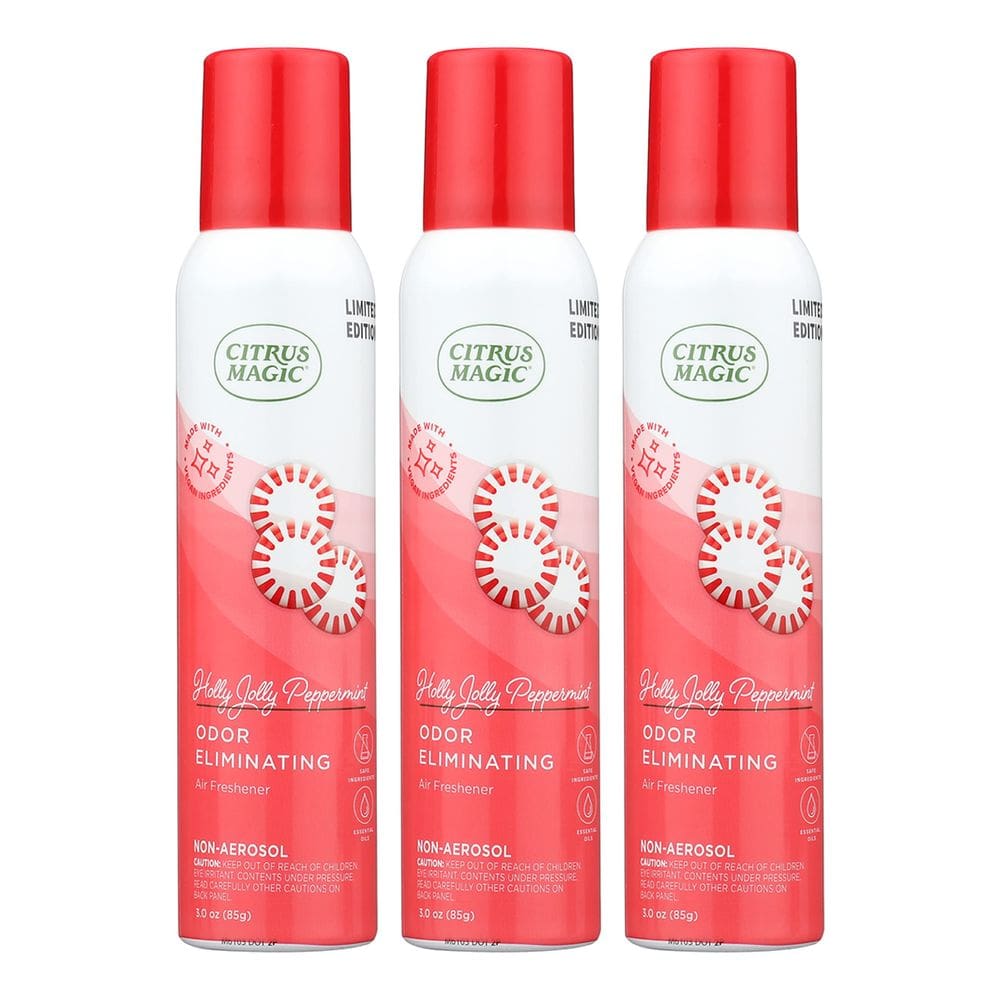 Spray purificador de ar Citrus Magic Holly Jolly Peppermint 90 ml x 3