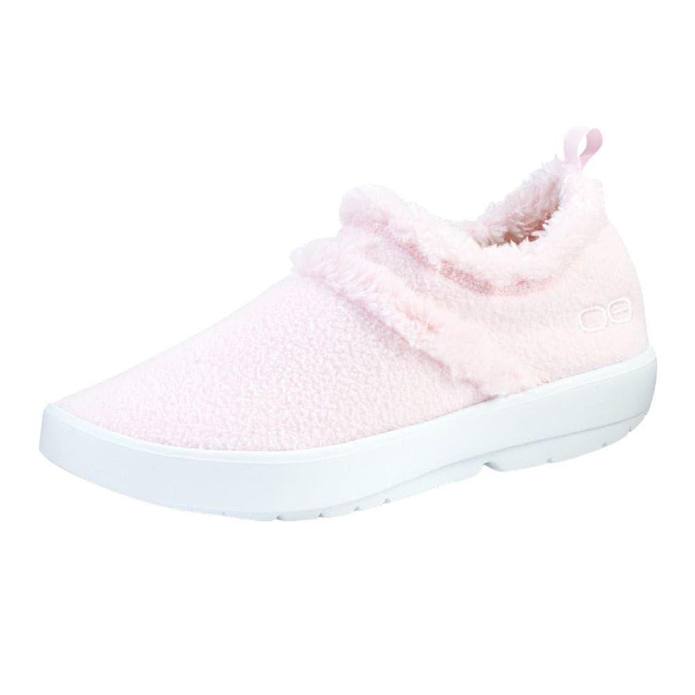 Sapato de recuperação OOFOS Oocoozie Low White Pink feminino tamanho 10