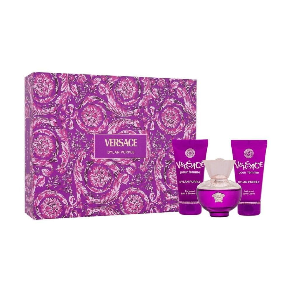 Perfume Versace Dylan Purple para mulheres, 50 ml, 3 peças, conjunto de presente