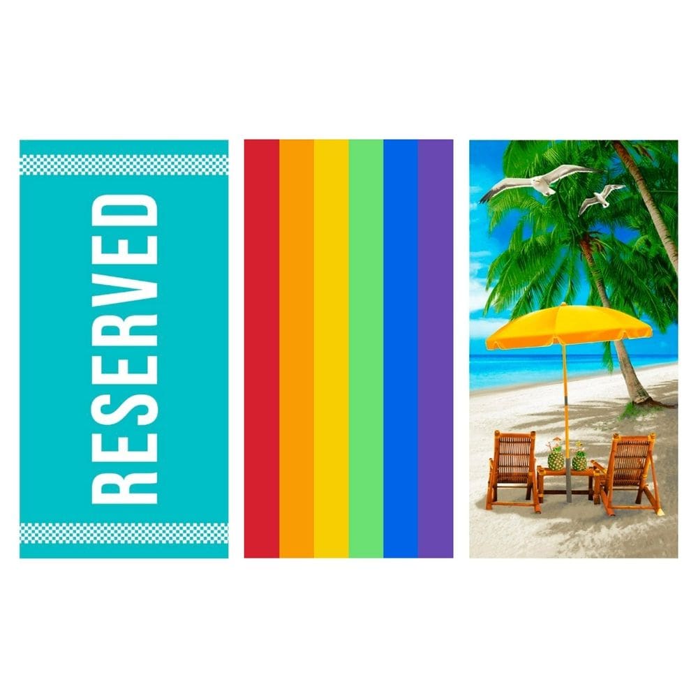 3 Toalhas Piscina Praia Secagem Rápida Aveludadas M.03