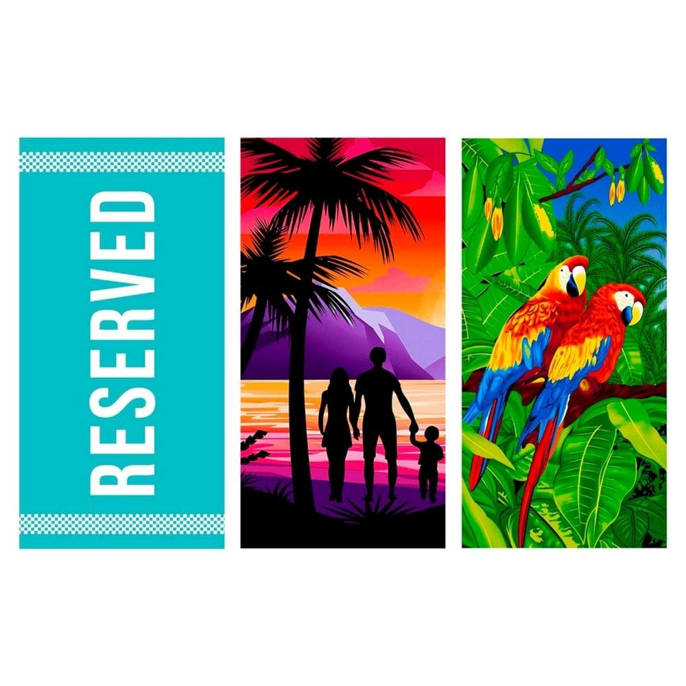 3 Toalhas Piscina Praia Secagem Rápida Aveludadas M.05