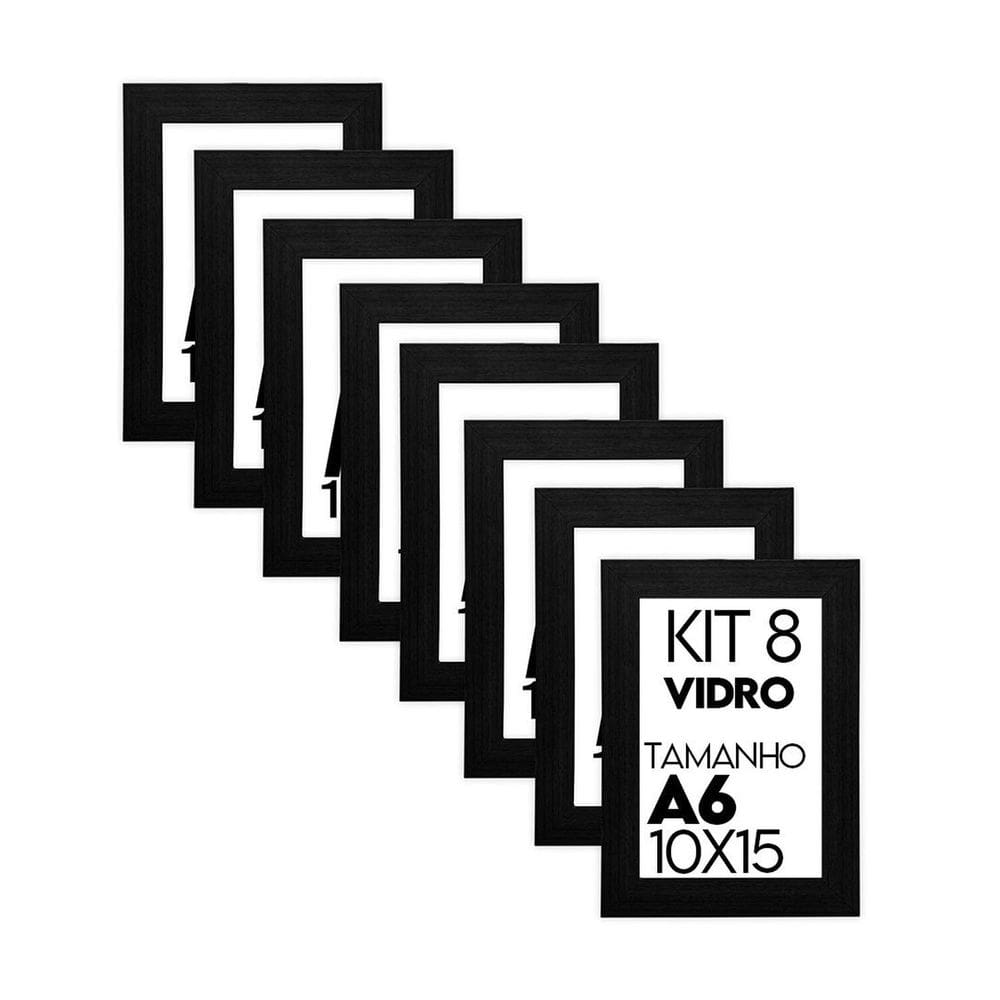 Porta Retrato de Vidro 10x15cm Kit com 8 Unidades Lembrancinha de Festa