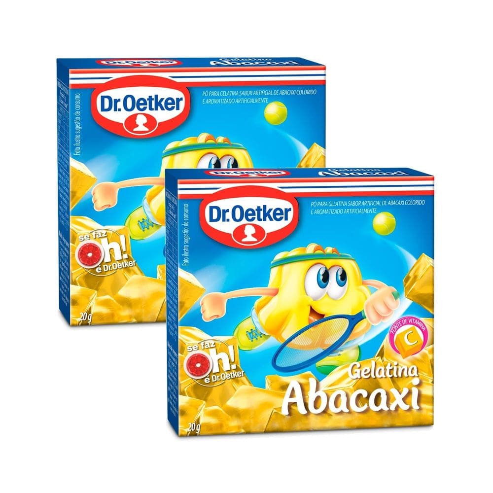 Kit 2 Gelatina em Pó Dr. Oetker Sabor Abacaxi 20g