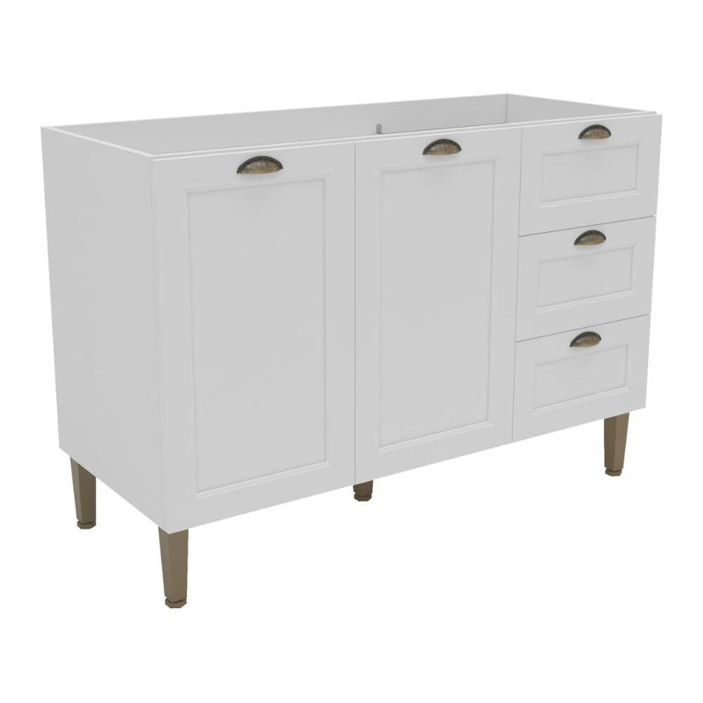 Balcão Cozinha Americana para Pia 120cm 2 Portas 3 Gavetas sem Tampo Multimóveis CR20486