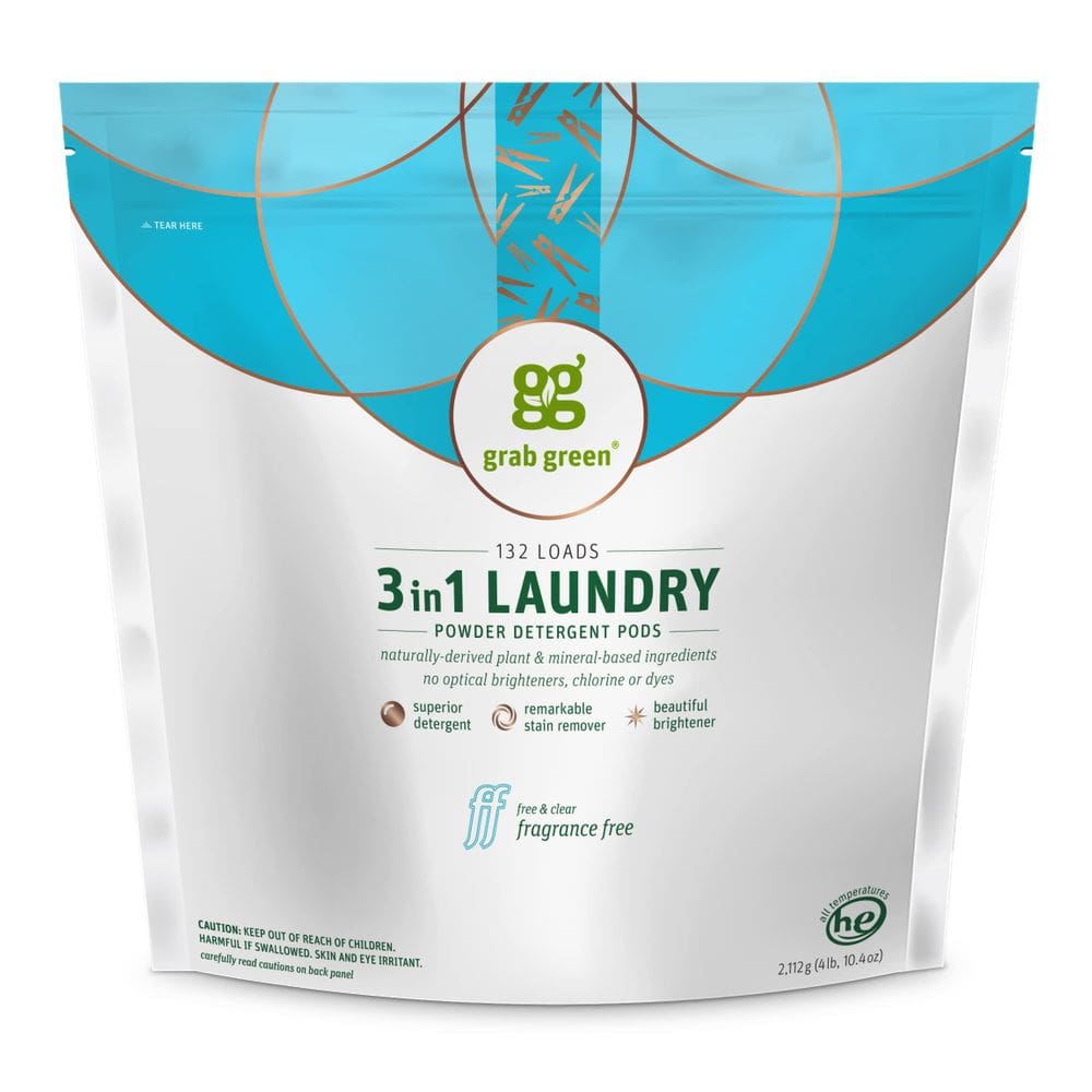 Cápsulas de detergente para roupa Grab Green 3 em 1 (132 unidades)