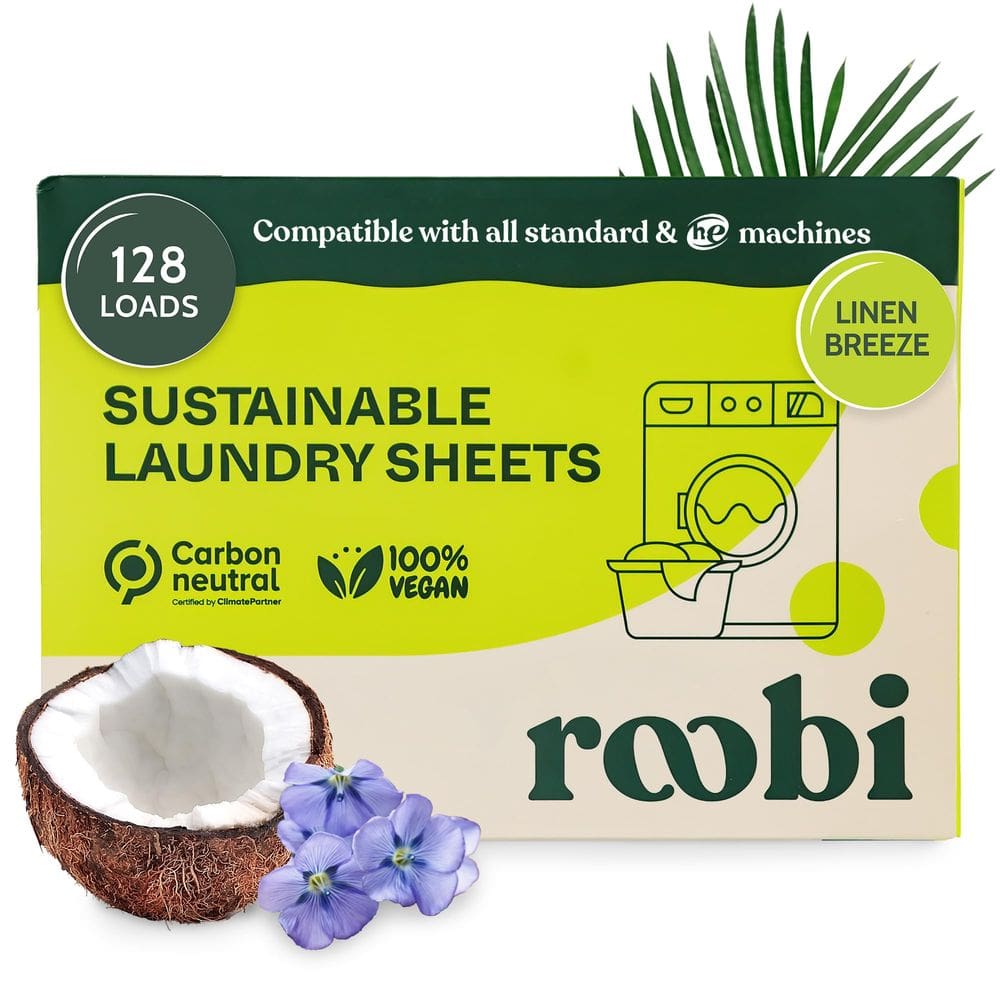 Lençóis de detergente para roupa Roobi Linen Breeze Scent 128 Loads