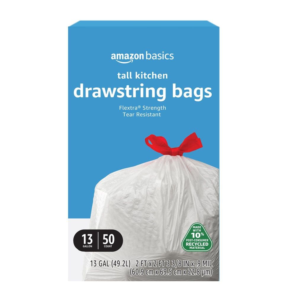 Sacos de lixo Amazon Basics Flextra Tall Kitchen 13L 50 unidades