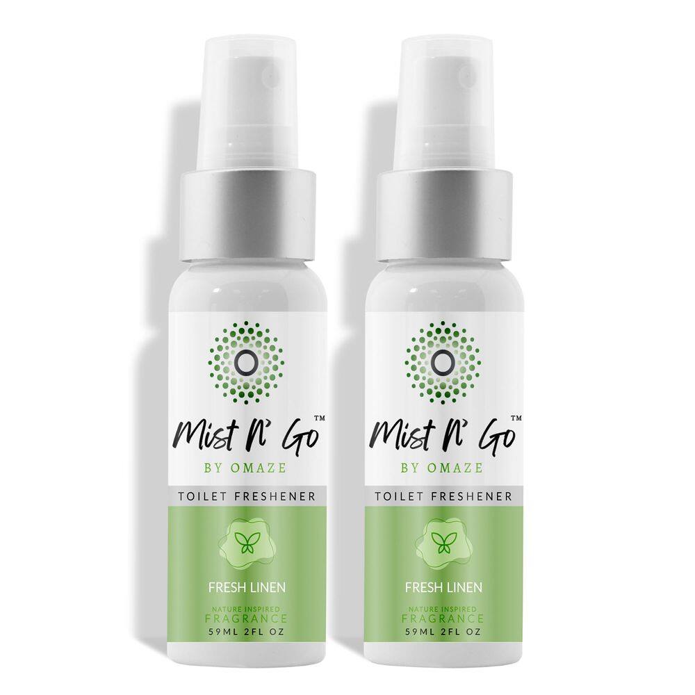 Spray de banheiro Mist N` Go Fresh Linen Eliminador de odores 60mL x2