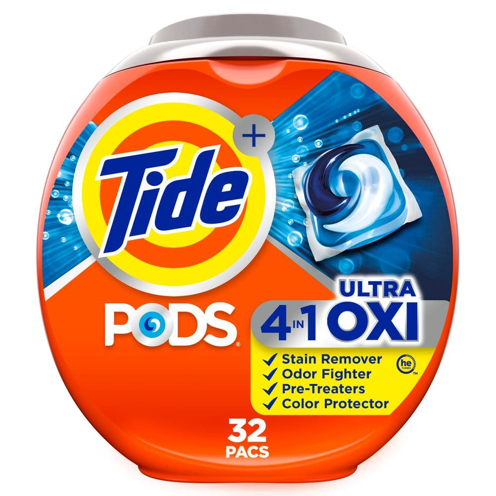 Detergente para roupa Tide 4 em 1 Ultra Oxi PODS 32 pacotes