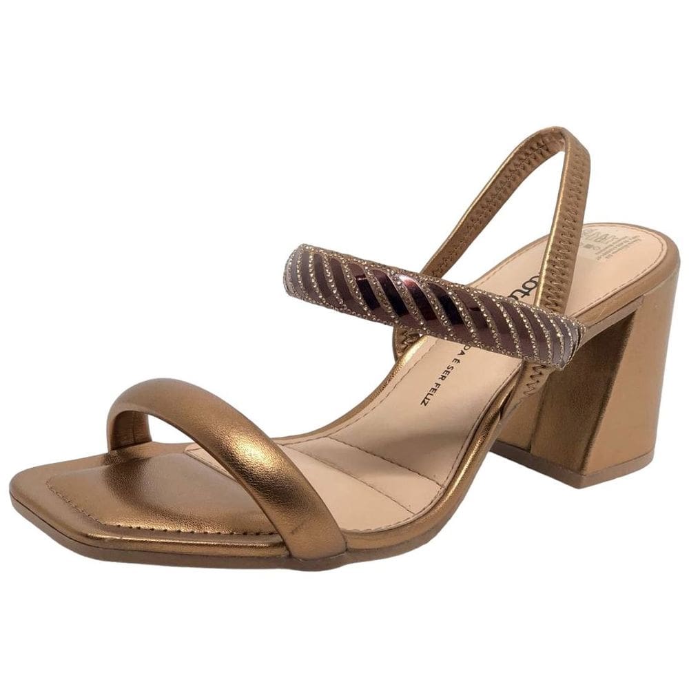 Sandalia Feminina Facil Calce Brilho Salto Medio Dakota Y6906