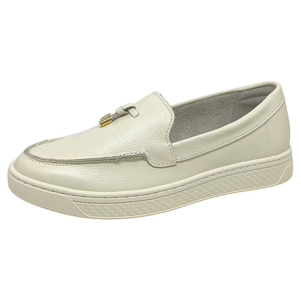 Tênis Feminino Casual Estilo Conforto Laço Couro Comfortflex