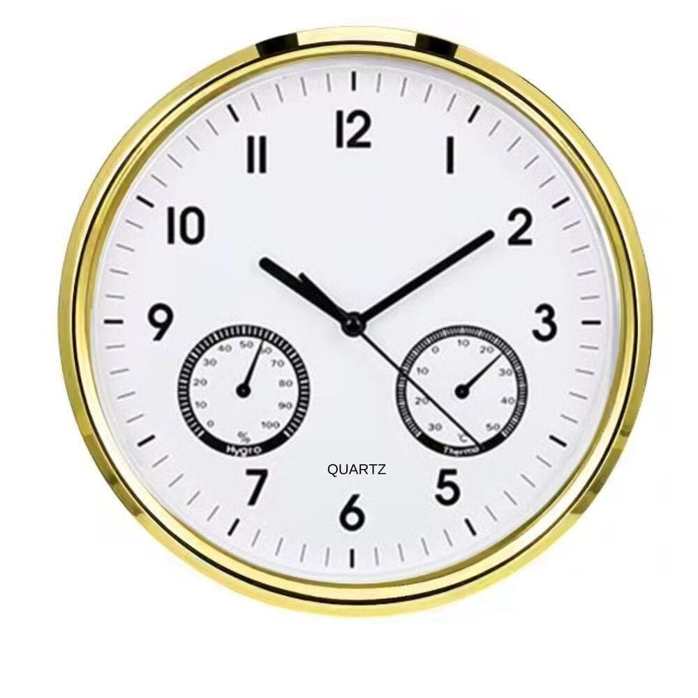 Relogio Termometro Higrometro De Parede Cozinha Escritorio Sala Quarto Consultorio Medidor Temperatura Umidade Luxo Cor: