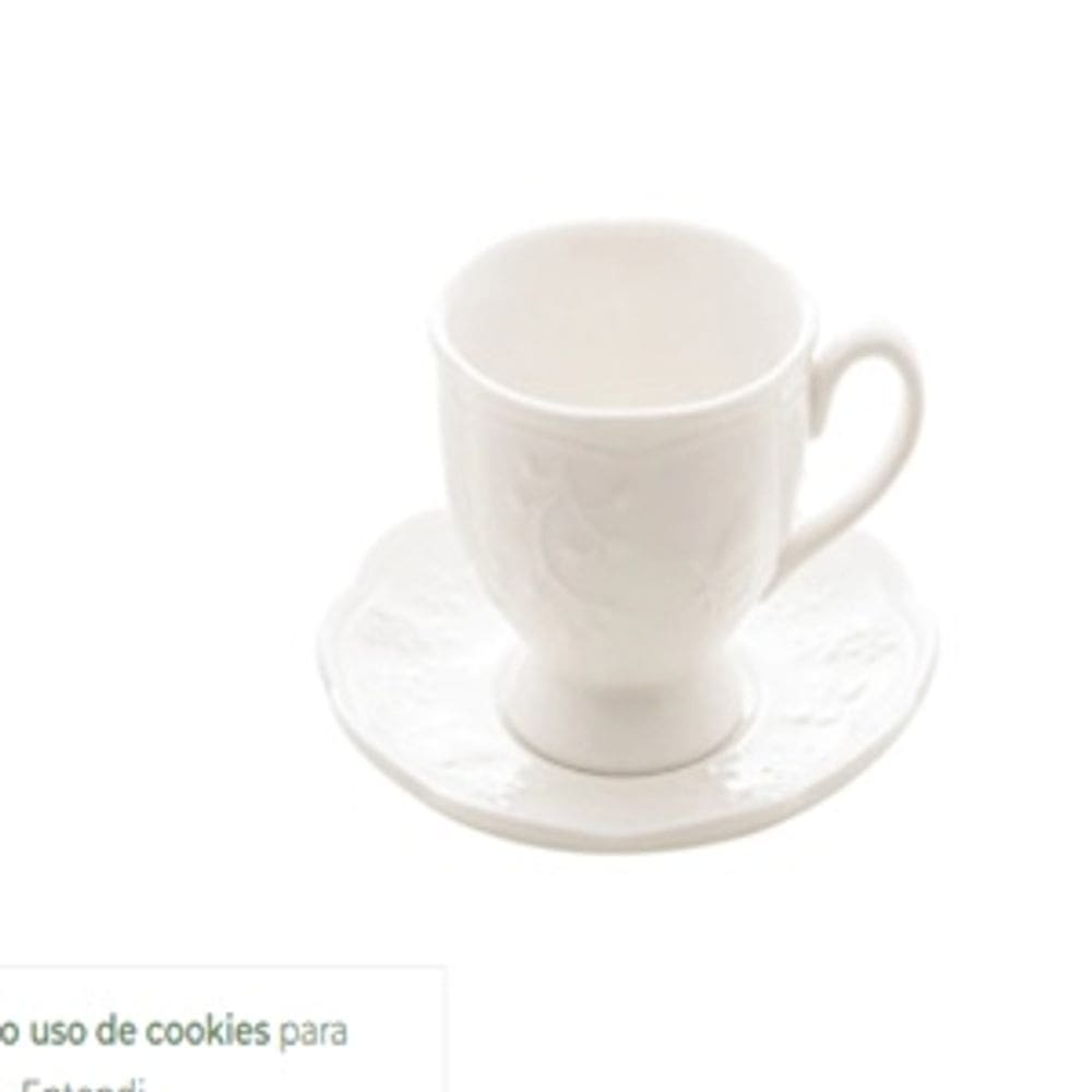 Xícara Para Chá Com Pires Em Porcelana Butterfly Flower 200ml Lyor
