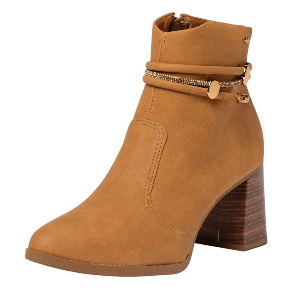 Bota Feminina Cano Baixo Tiras Strass Dakota G9901