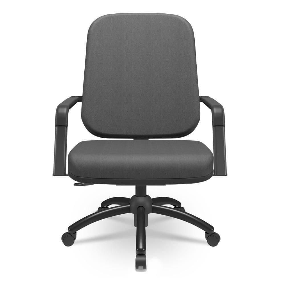 Cadeira De Escritório Giratória Com Braço Preta Magno P03 Crepe Preto - Lyam Decor