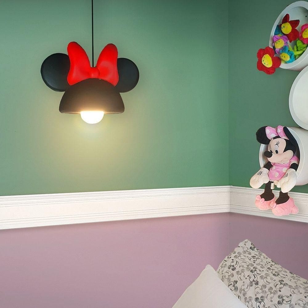 Luminária Pendentes Orelhas Minnie Preta - Estilo E Magia Para Sua Decoração