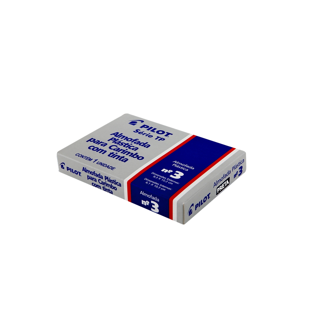 Almofada carimbo plastica tinta preta numero 3 - Pilot