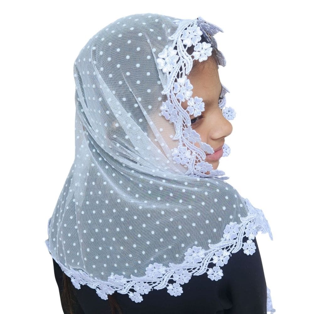 Véu CCB Juvenil Tule Poá Bolinha 9 a 12 Anos