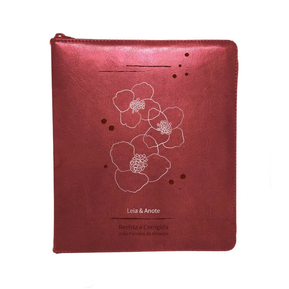 Bíblia Leia e Anote - RC - Zíper - Capa Luxo Vinho
