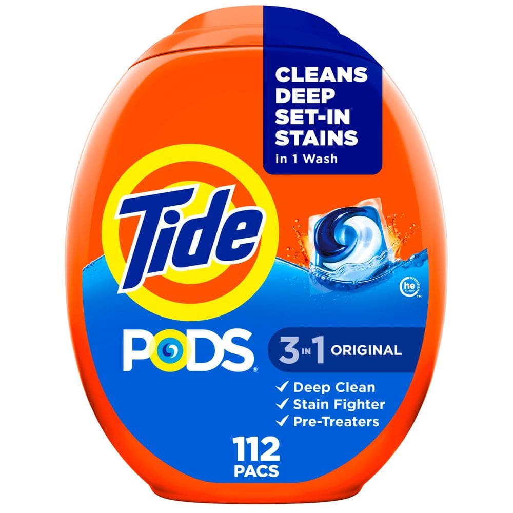 Detergente para roupa Tide PODS autêntico Scent 112 pacotes