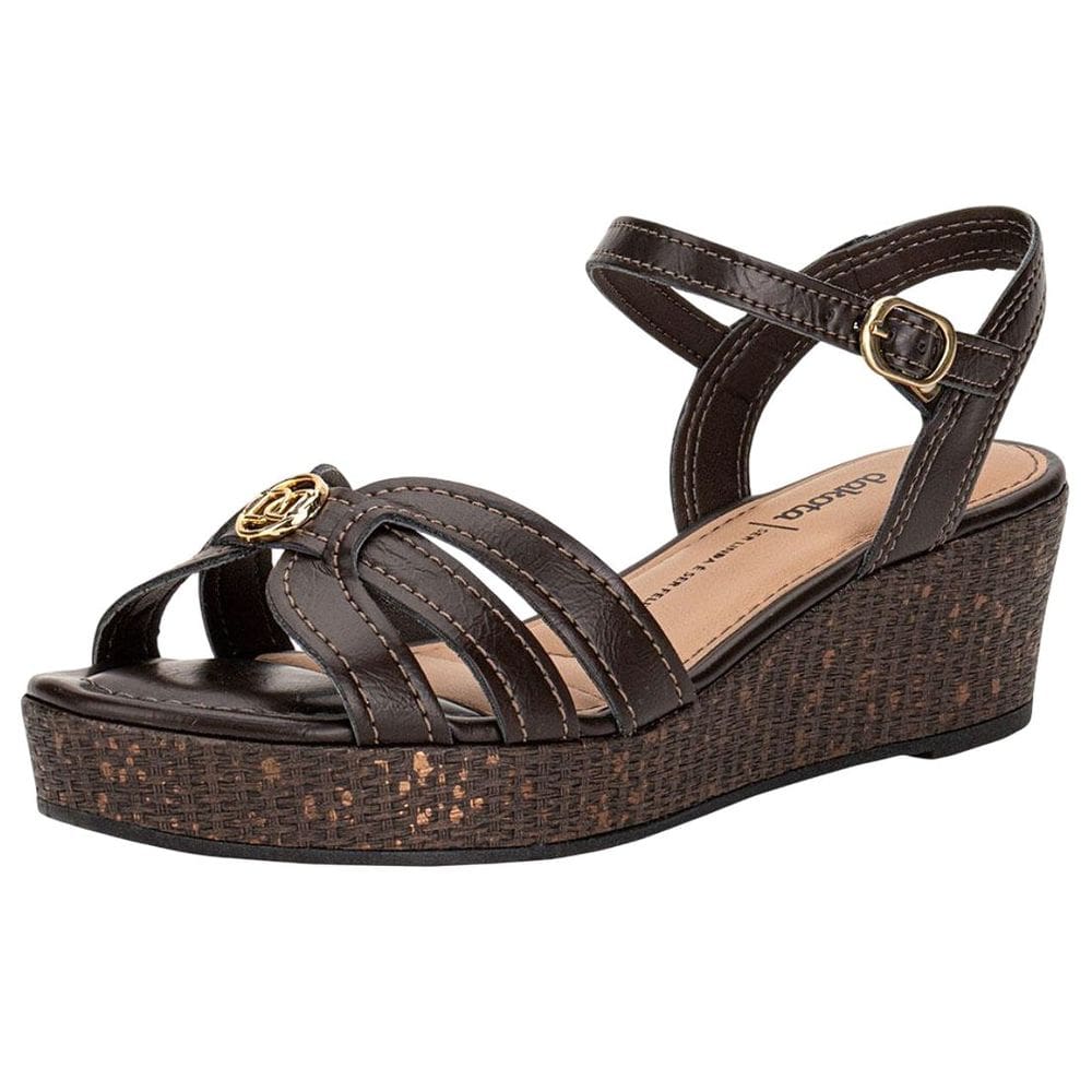 Sandália Anabela Média Conforto Casual Ajustável Dakota