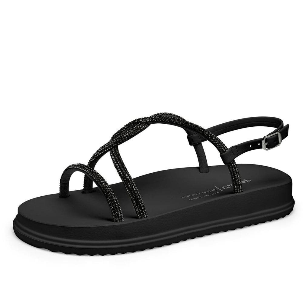 Sandalia Feminina Dakota Flatform com Brilhos Y6246