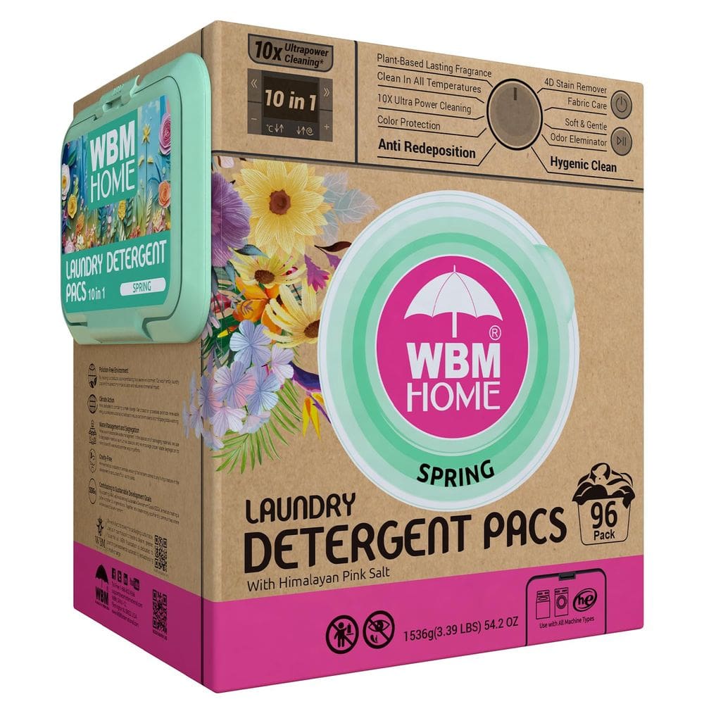 Cápsulas de detergente para roupa WBM Home Spring Fragrance 96 unidades