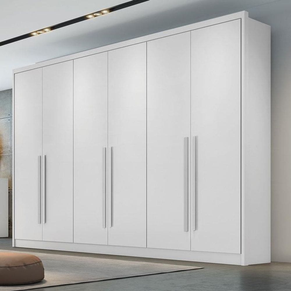 Guarda Roupa Casal Ambiente Livorno 6 Portas 4 Gavetas Neve – Novo Horizonte