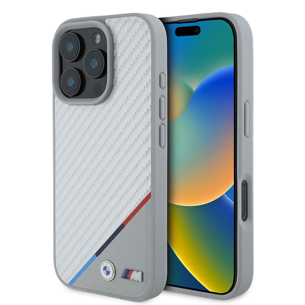 Case Guess BMW Serie M Carbon Tricolor Magsafe Iphone 16 Pro Max