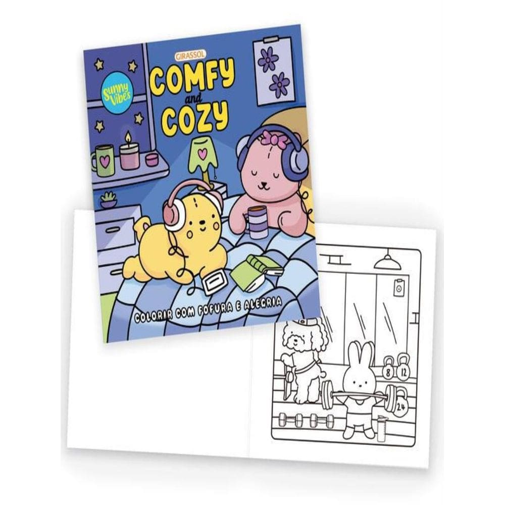 Sunny Vibes - Comfy And Cozy - Colorir Com Fofura E Alegria - Livro De Colorir