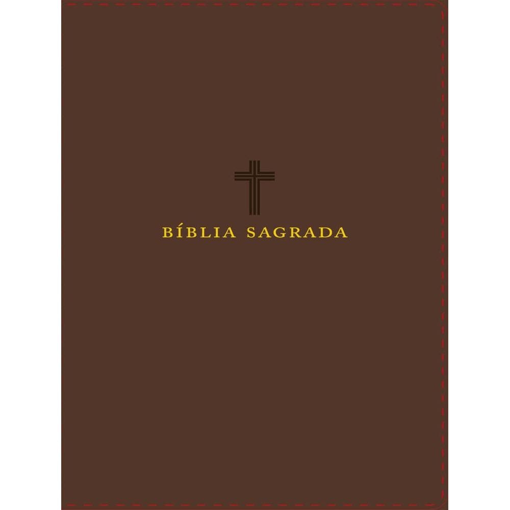 Biblia Nvi - Couro Soft, Marrom, Letras De Jesus Em Vermelho