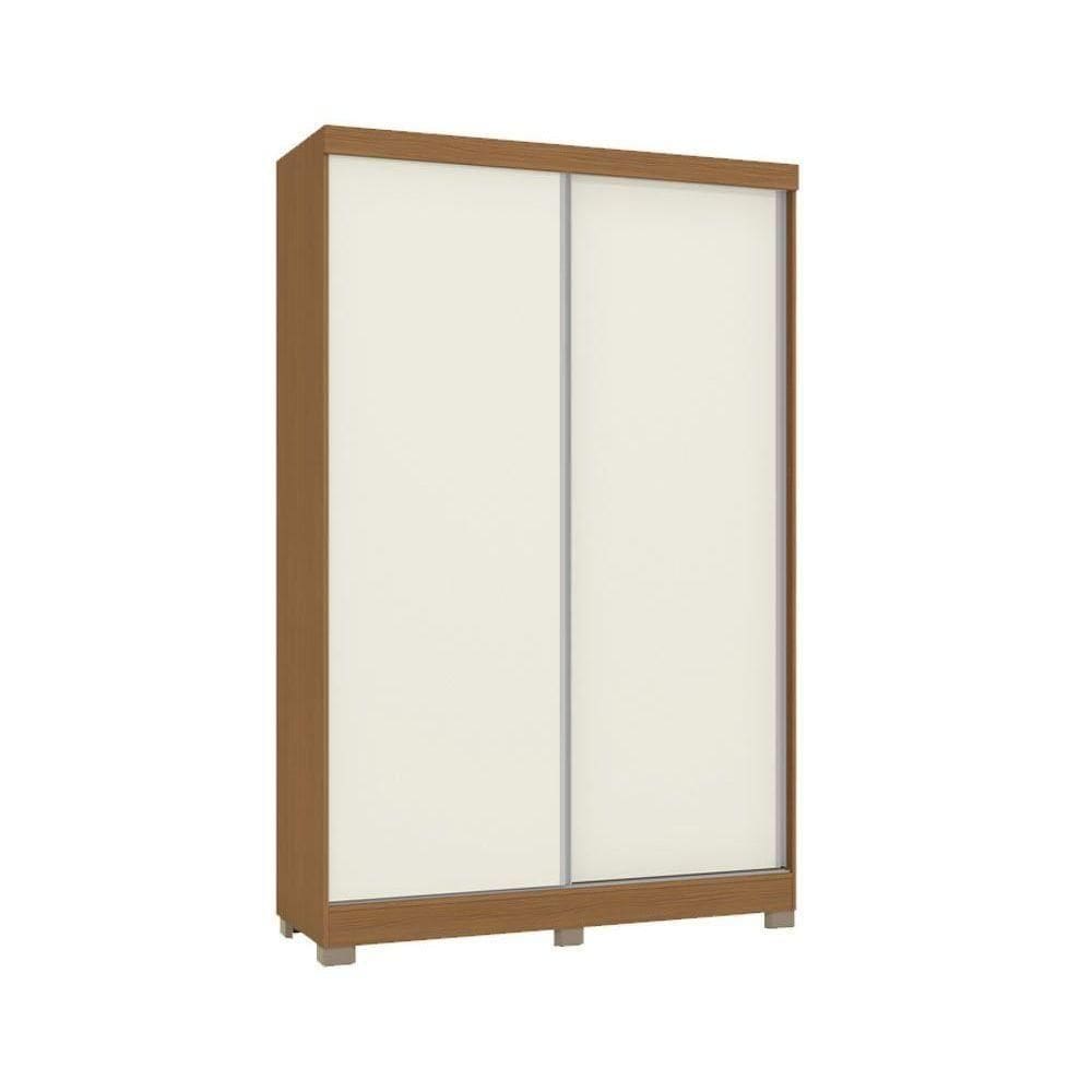 Guarda Roupa 2 Portas De Correr E 2 Gavetas C/ Pés Cb02n571 Flex Canela/canela Ou Off White - Kappesberg