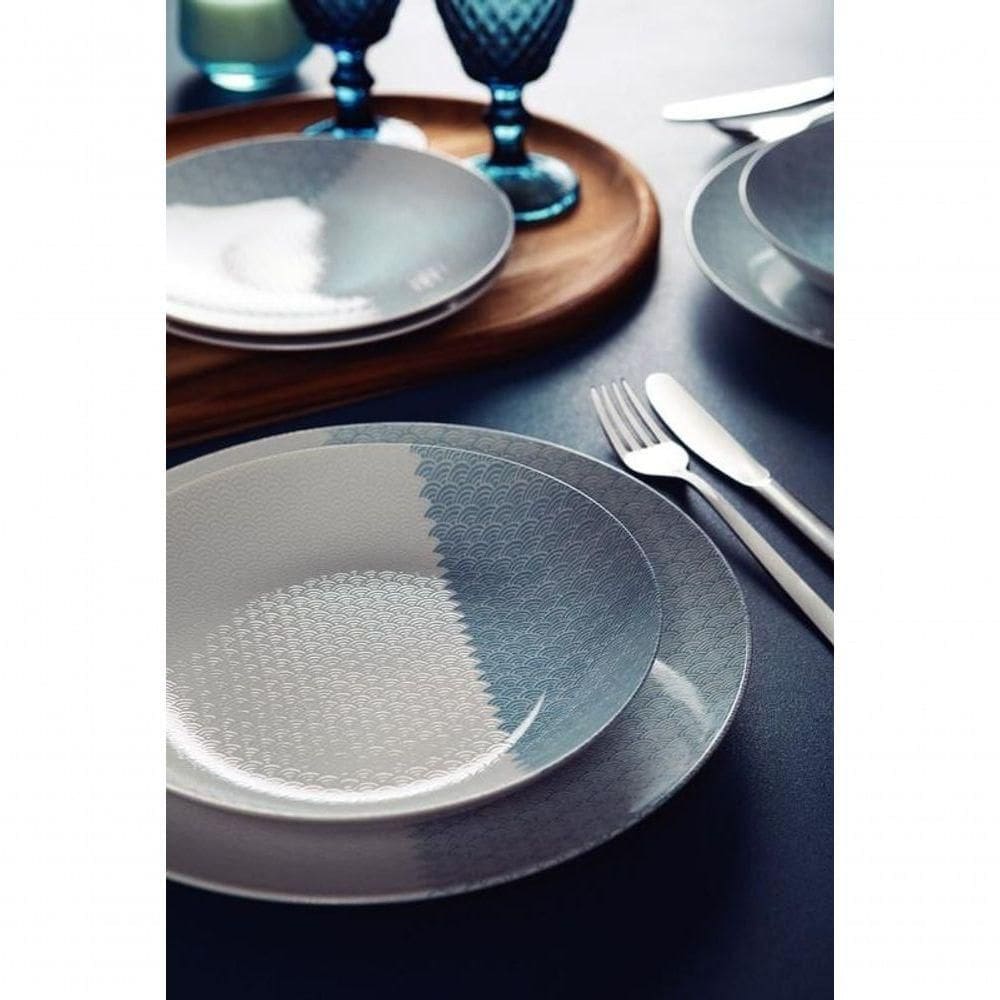 Aparelho De Jantar Tramontina Aquarius Em Porcelana Decorada 20 Peças