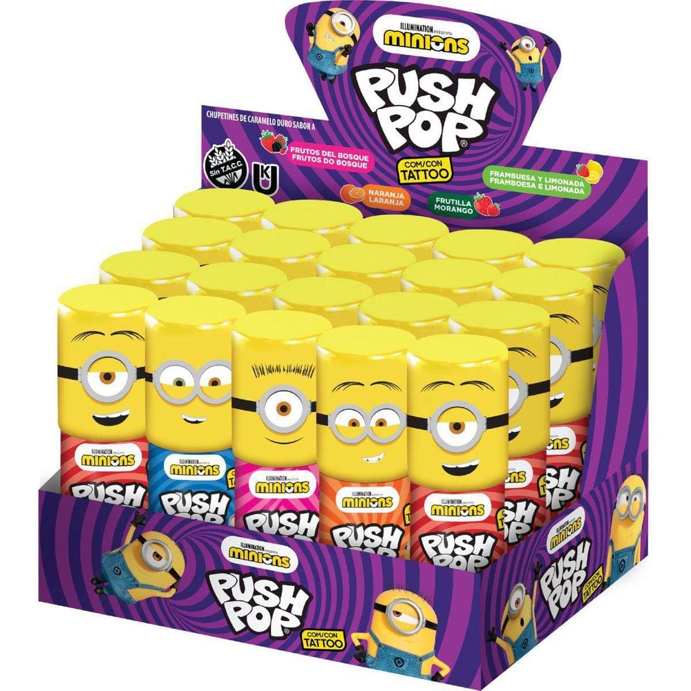 Doce Minions Push Pop Display Com 20