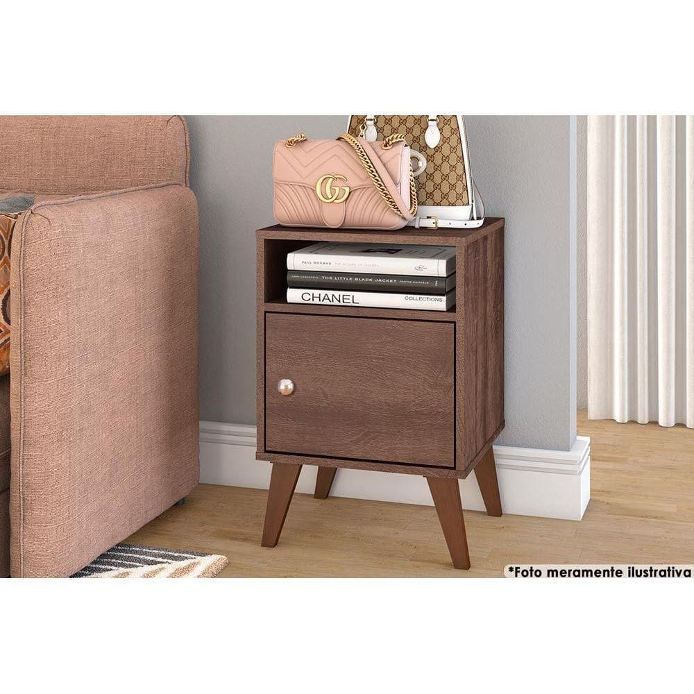 Mesa Cabeceira RT3145 c/ 1 Porta Rustico - Movelbento