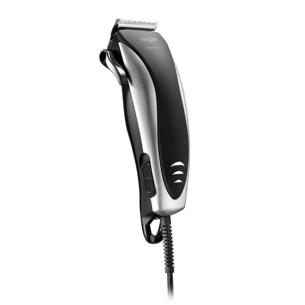 Cortador De Cabelo E Barba Studio Pro Lâminas Inox 4 Pentes 8 Acessórios 110V