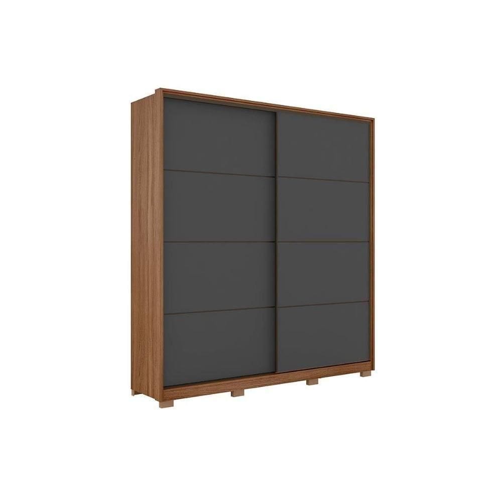 Guarda Roupa 2 Portas De Correr E 3 Gavetas C/ Pés Belga Flex Amêndola/amêndola Ou Grafito - Demóbile