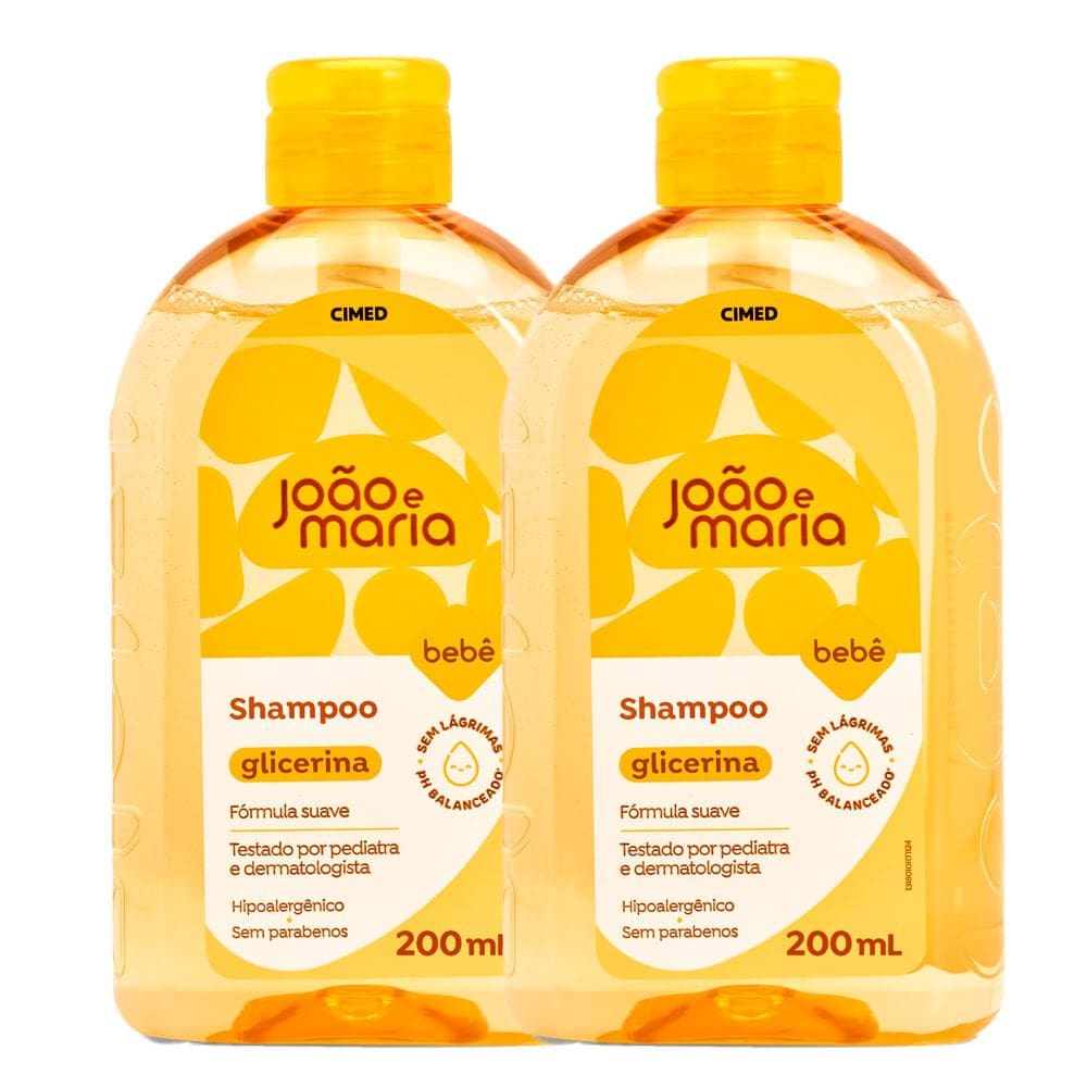 Kit 2 Shampoo Bebê João e Maria Glicerina 200ml