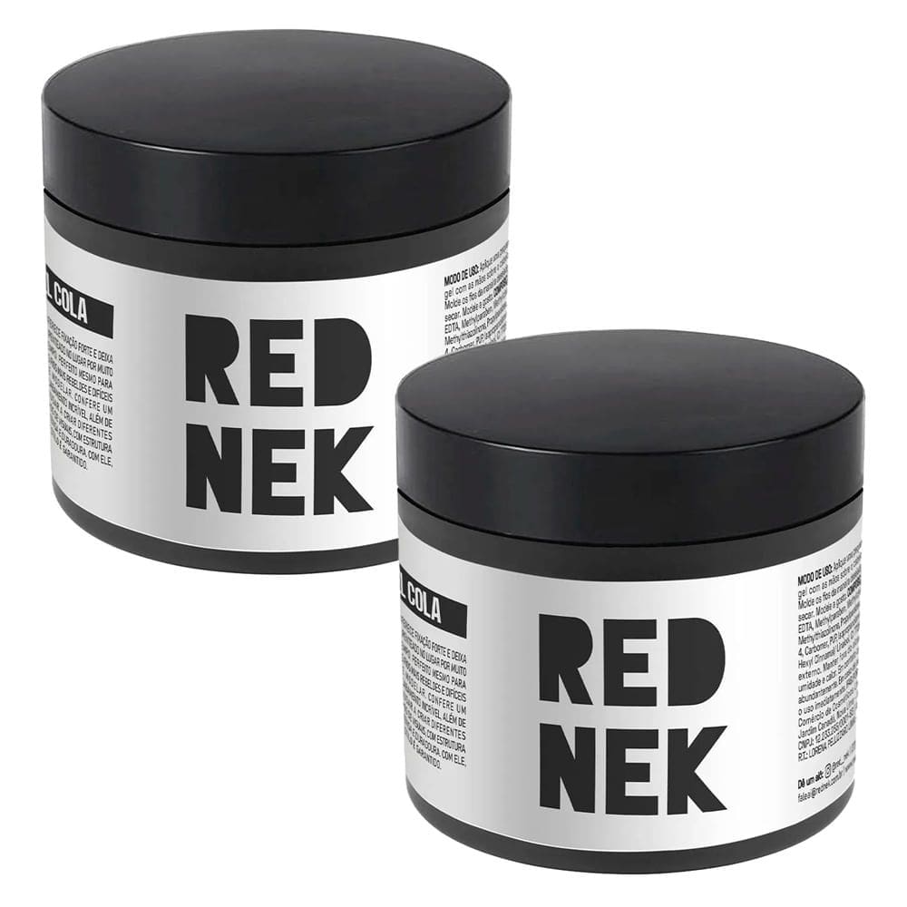 Kit 2 Gel Cola Cristal para Cabelo RedNek Efeito Extra Brilho Fixação Extra Forte 250g
