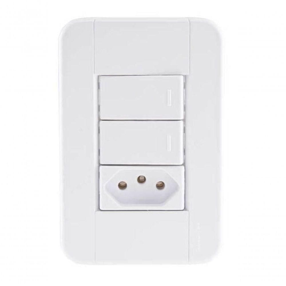 Conjunto 4x2 2 Interruptores Simples 10 A 250 V 1 Tomada 2p+t 20 A 250 V Tramontina Tablet