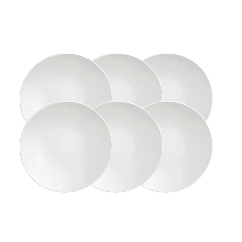 Conjunto De Pratos Sobremesa Tramontina Sophia Em Porcelana 21cm 06 Peças