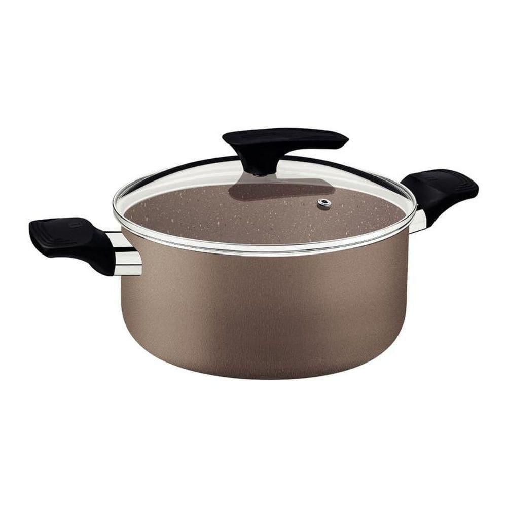 Caçarola Tramontina Milazzo Alumínio 28cm Com Revestimento Antiaderente Starflon Max Amêndoa
