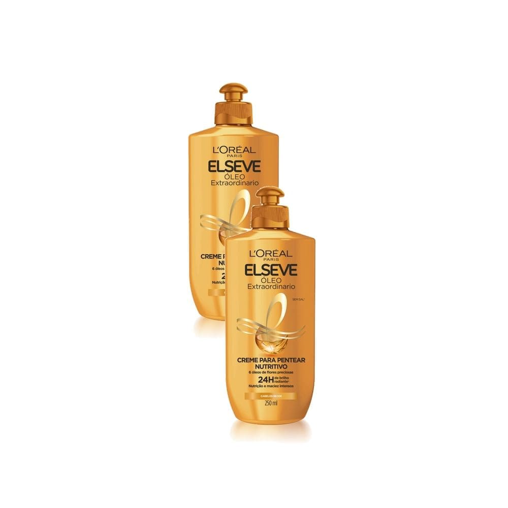 Kit 2 Creme de Pentear Elseve Óleo Extraordinário Nutrição Intensa com 250ml
