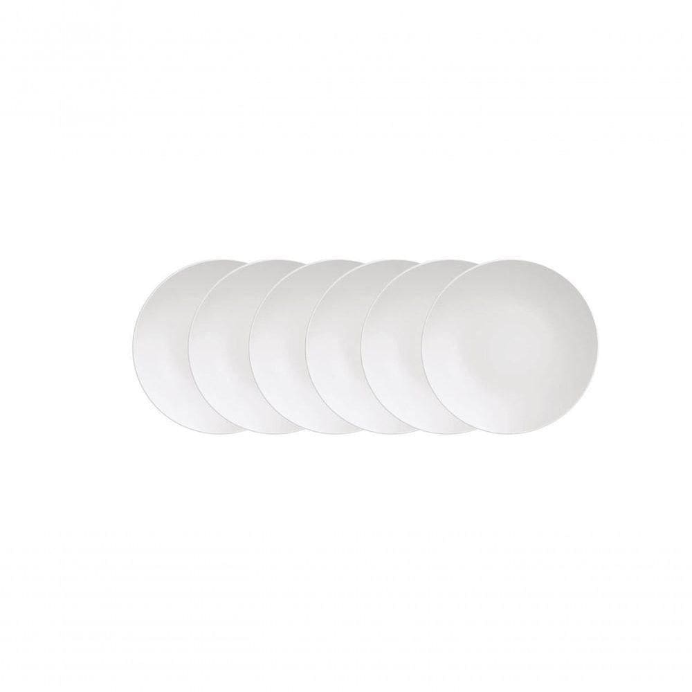 Conjunto De Pratos Sobremesa Tramontina Leonora Em Porcelana 19cm 06 Peças