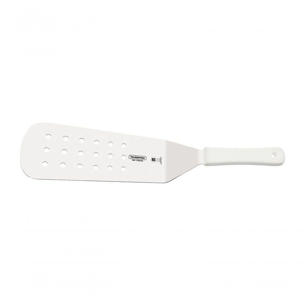 Espátula para Frituras Tramontina Aço Inox Cabo Polipropileno Branco 9x3