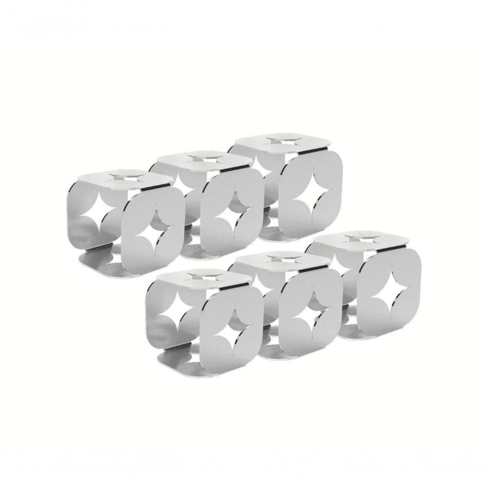 Jogo De Argolas Para Guardanapo Tramontina Luce Aço Inox 6 Peças