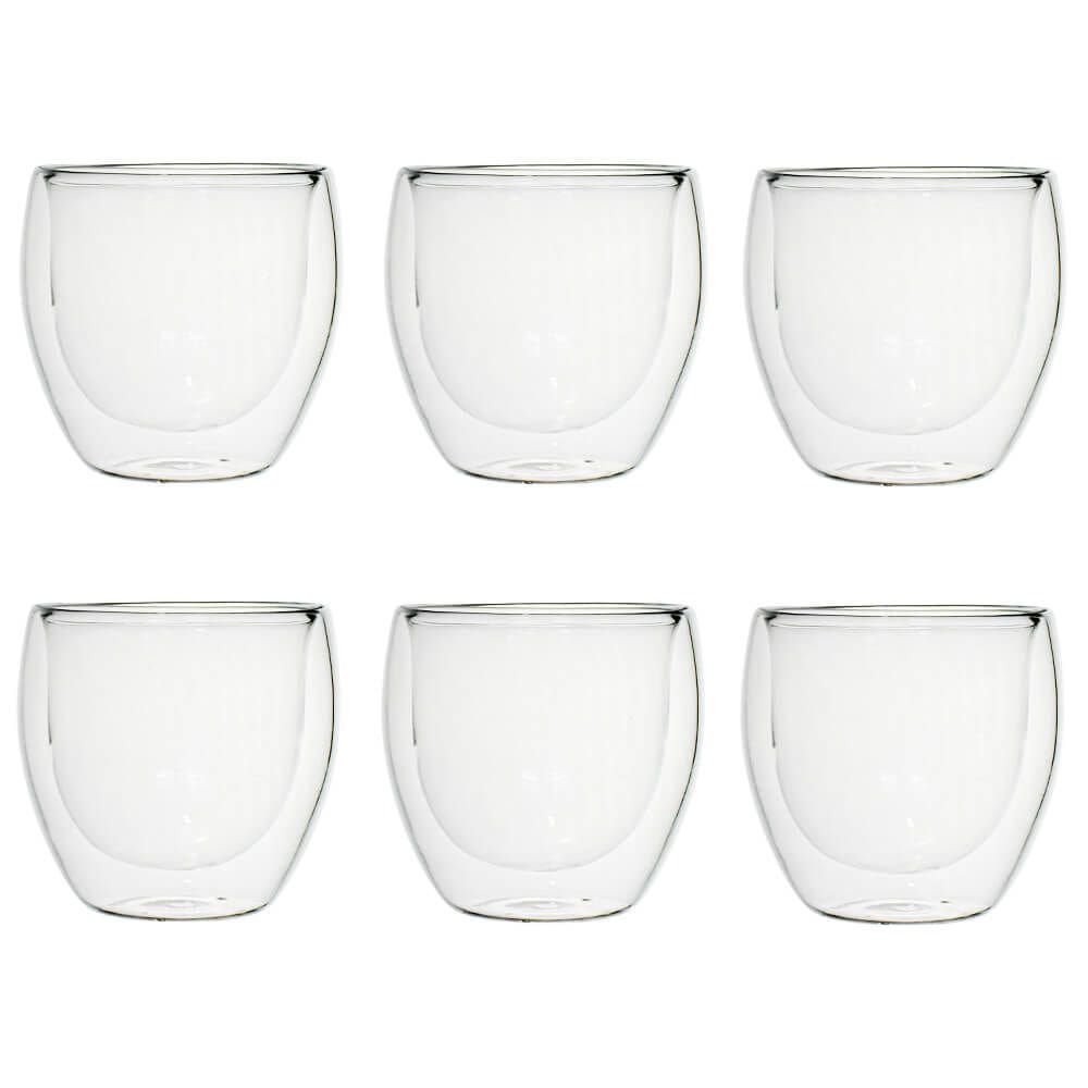 Jogo de Copo de Vidro Borossilicato para Café 180ml 6 Peças - Vista Home