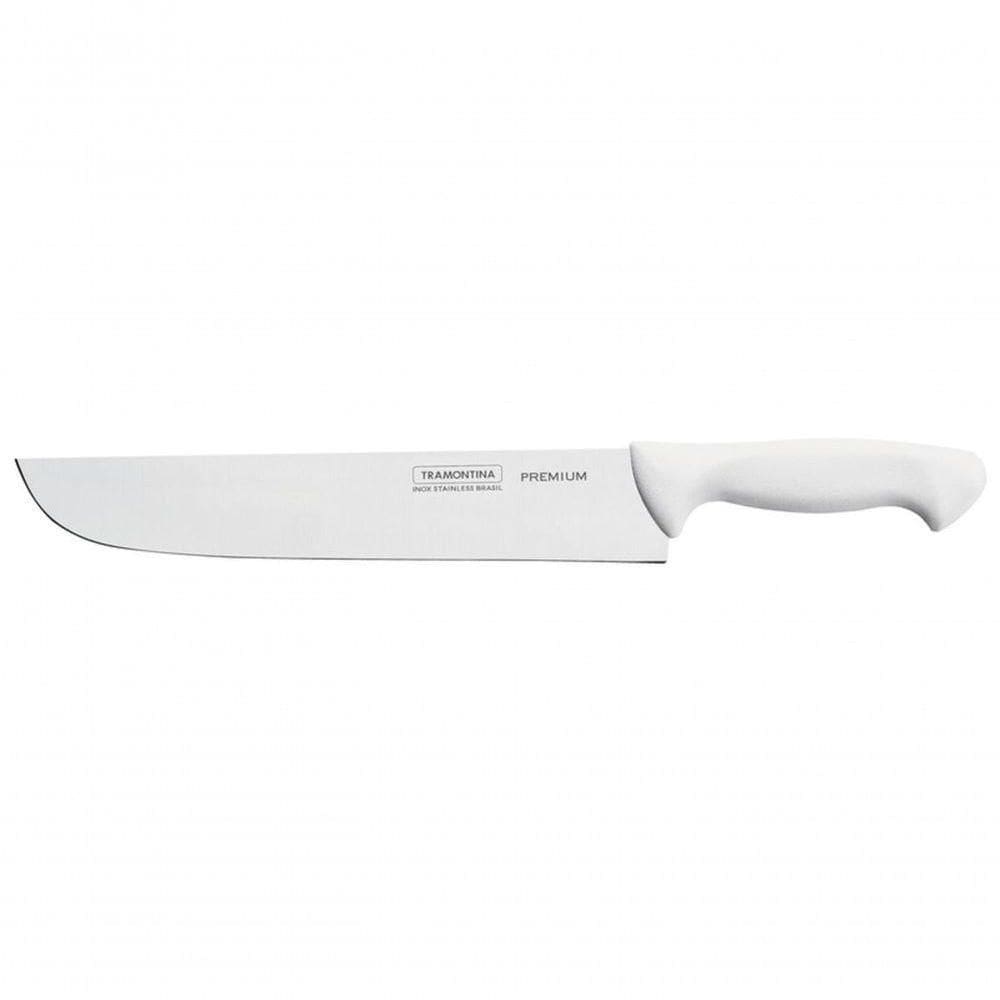 Faca Para Carne Tramontina Premium Com Lâmina De Aço Inox E Cabo De Polipropileno Branco 8”