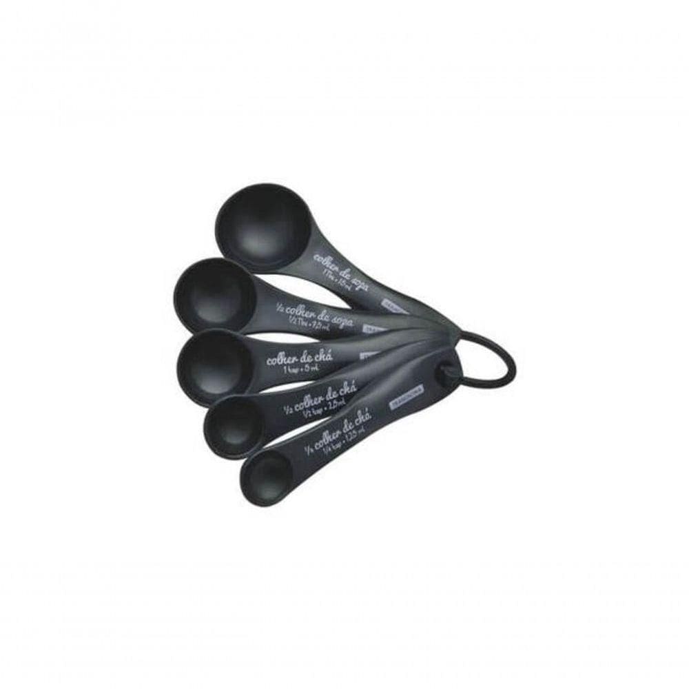 Jogo De Colheres Medidoras Tramontina Utilità Grafite 5 Peças