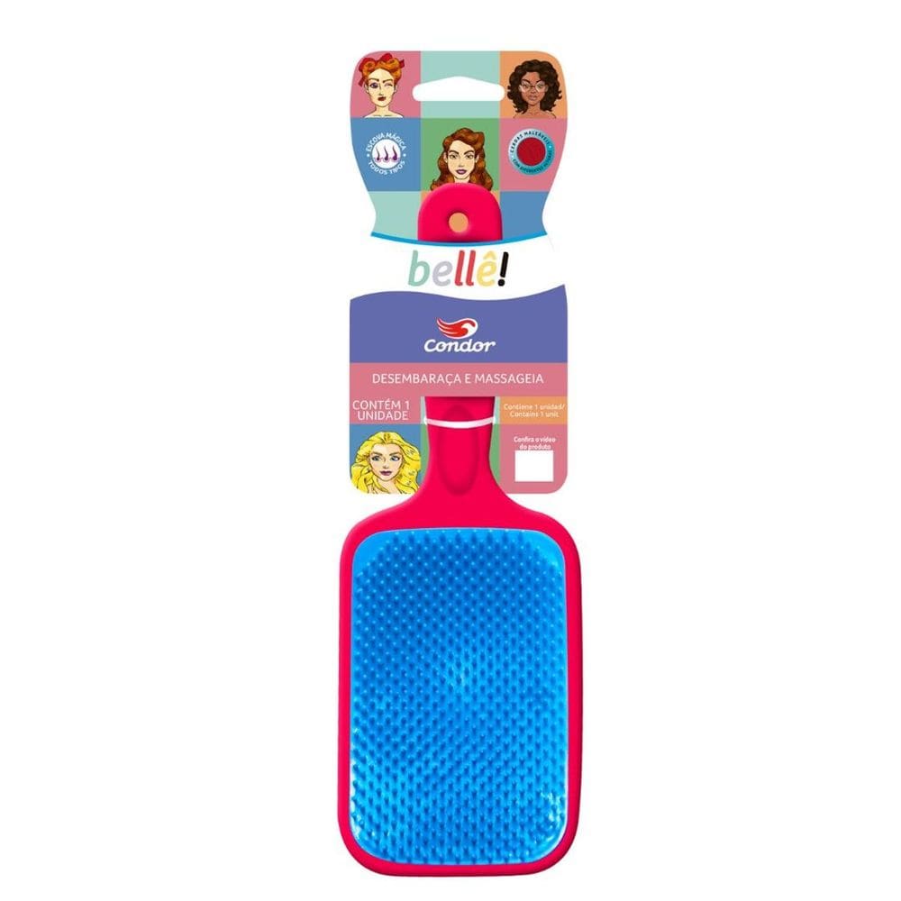 Escova Raquete Condor Bellê - Cerdas Massageadoras